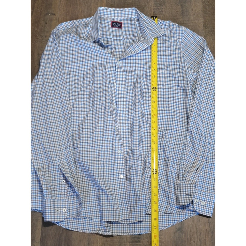 UNTUCKit XX-Large Tall Wrinkle Free Blue Plaid Check‎ Button Down Shirt